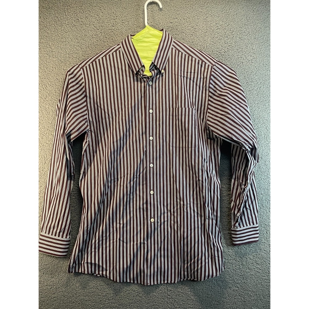Roundtree & Yorke Button Down Mens XL  Striped Slim‎  Fitted Shirt